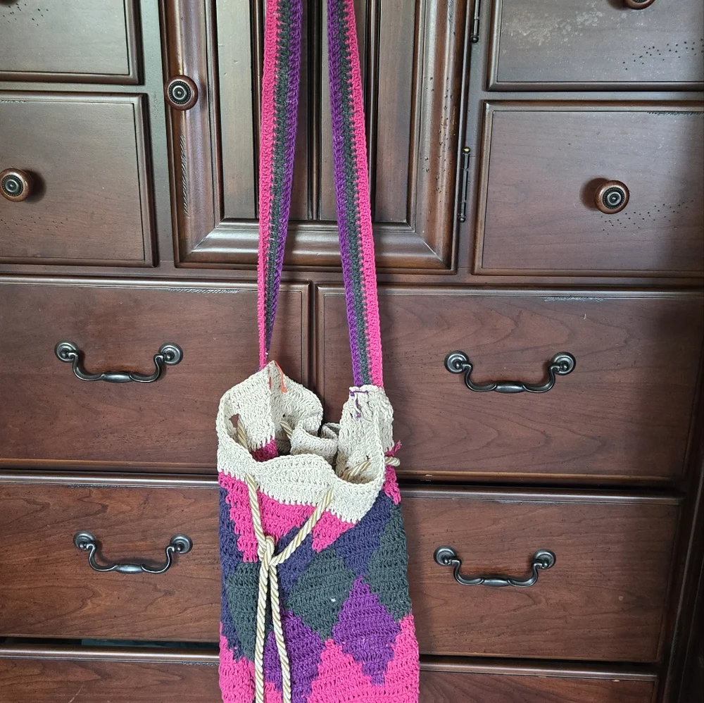 NEW Large Colorful Crocheted Bag